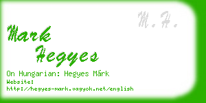 mark hegyes business card